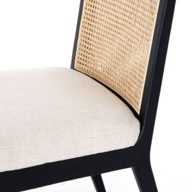 Four Hands Belfast Collection Brushed Ebony Antonia Cane Dining Chair - Image 8