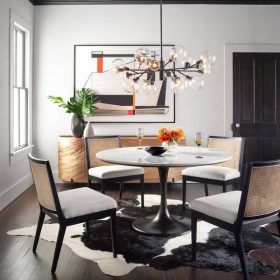 Four Hands Belfast Collection Brushed Ebony Antonia Cane Dining Chair - Image 2