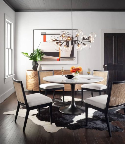 Four Hands Belfast Collection Brushed Ebony Antonia Cane Dining Chair - Image 2