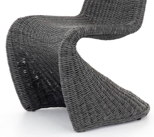 Four Hands Grass Roots Collection Vintage Coal Portia Outdoor Dining Chair - Image 5
