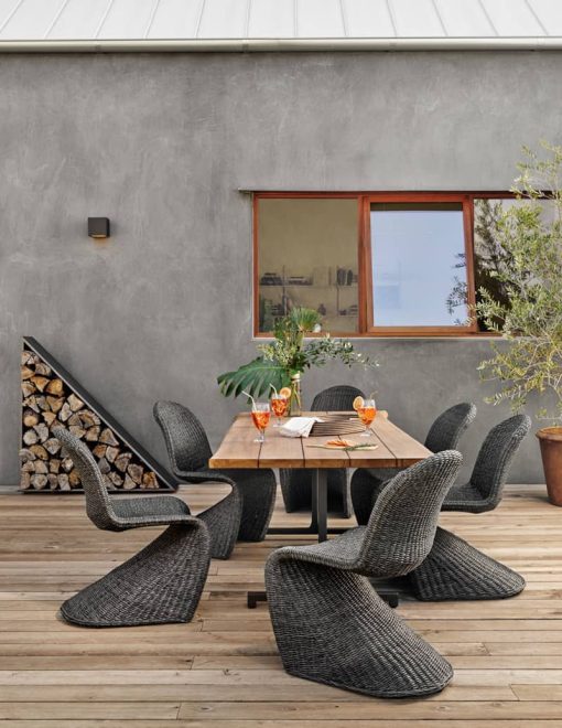 Four Hands Grass Roots Collection Vintage Coal Portia Outdoor Dining Chair - Image 11