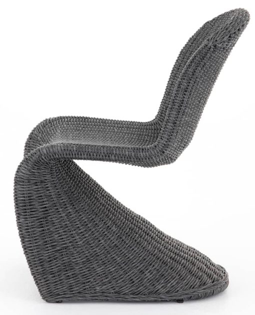 Four Hands Grass Roots Collection Vintage Coal Portia Outdoor Dining Chair - Image 3