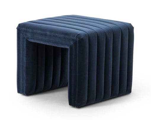 Four Hands Grayson Collection Sapphire Navy Augustine Ottoman