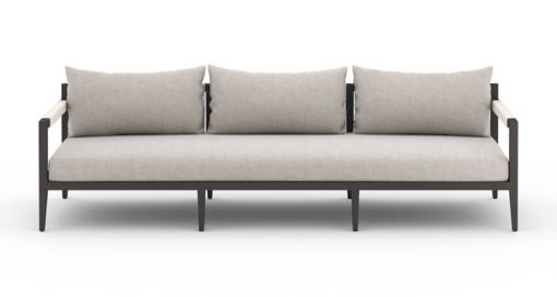Four Hands Solano Collection 93" Sherwood Stone Grey Outdoor Sofa - Image 2