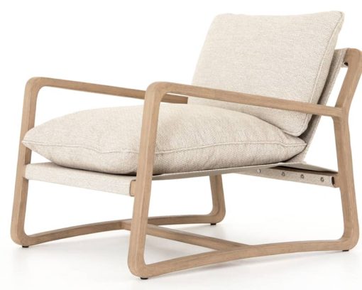 Four Hands Solano Collection Faye Sand & Washed Brown Lane Outdoor Chair - Image 4