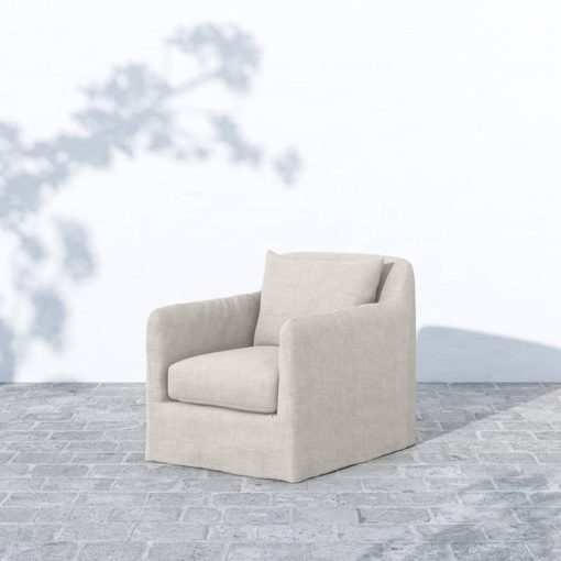 Four Hands Solano Collection Stone Grey Dade Outdoor Swivel Chair - Image 4
