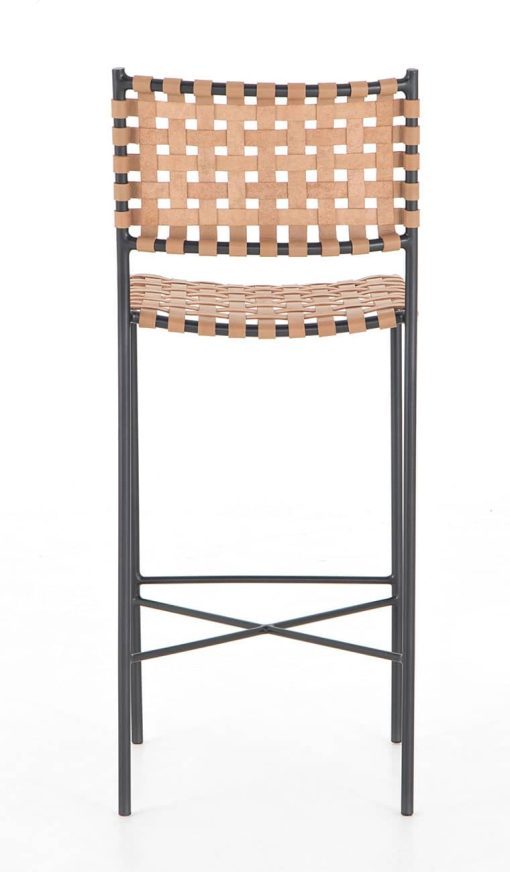 Four Hands Sevilla Collection Garza Natural Leather Bar Stool - Image 3