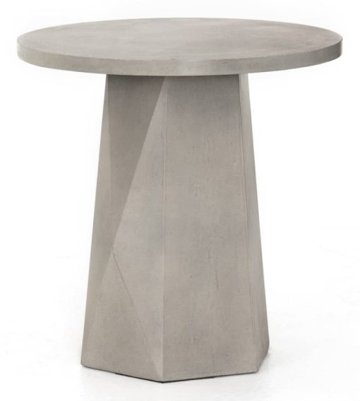 Four Hands Thayer Collection Grey Concrete Bowman Outdoor End Table