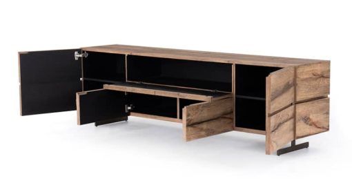 Four Hands Wesson Collection Este Rustic-Oak Veneer Media Console - Image 3