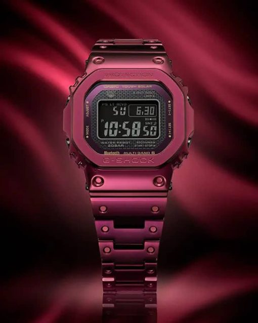 G-Shock Metallic Accent Red Dial Stainless Steel Watch, 49.6mm - Image 4