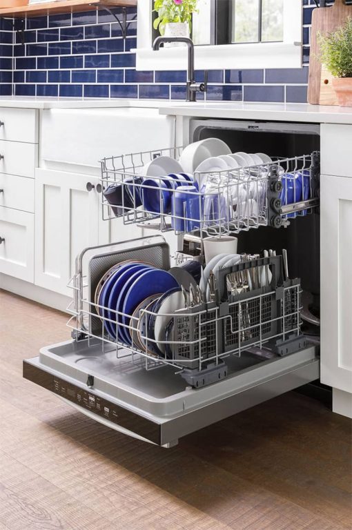 GE 24" Black Top Control Dishwasher With Plastic Interior, Sanitize Cycle & Dry Boost - Image 6