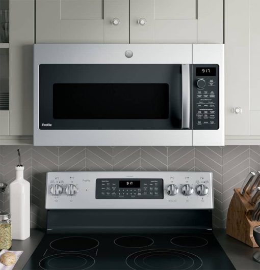 GE Profile 1.7 Cu. Ft. Stainless Steel Convection Over-The-Range Microwave Oven - Image 5