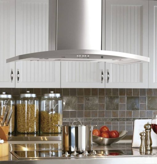 GE Profile 36" Stainless Steel Island-Mount Chimney Hood - Image 8
