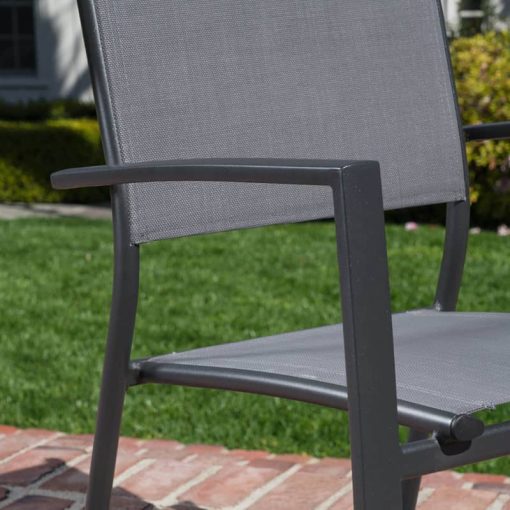 Hanover Cameron 11-Piece Outdoor Dining Set In Grey With 10 Aluminum Sling Chairs, 63x94" Aluminum Extension Table - Image 12
