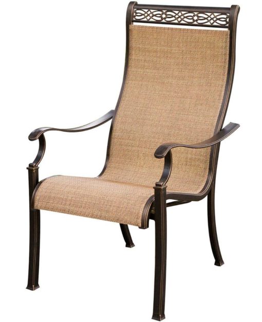 Hanover Manor 7-Piece Outdoor Dining Set In Tan/Bronze With 6 Dining Chairs, 72" x 38" Cast-Top Table - Image 3