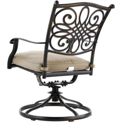 Hanover Traditions 5-Piece Outdoor Set With 4 Swivel Rockers & Durastone Fire Pit In Natural Oat - Image 7