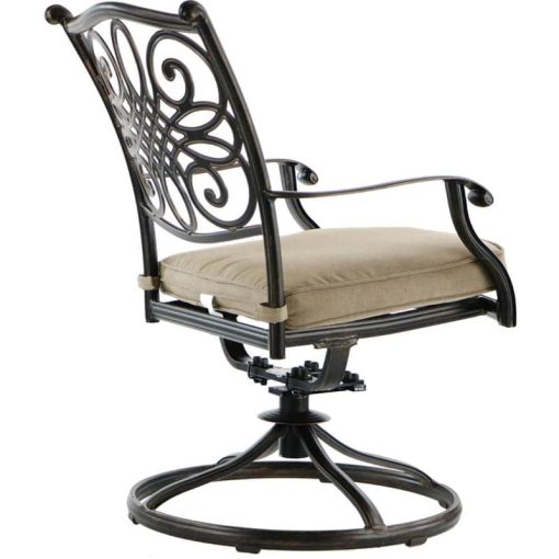 Hanover Traditions 5-Piece Outdoor Set With 4 Swivel Rockers & Durastone Fire Pit In Natural Oat - Image 6