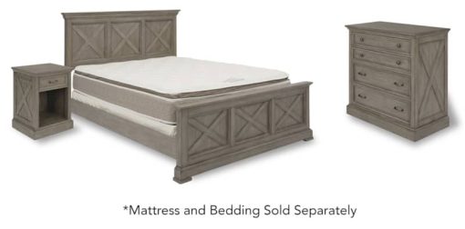 Homestyles Mountain Lodge Gray Queen Bed, Nightstand & Chest