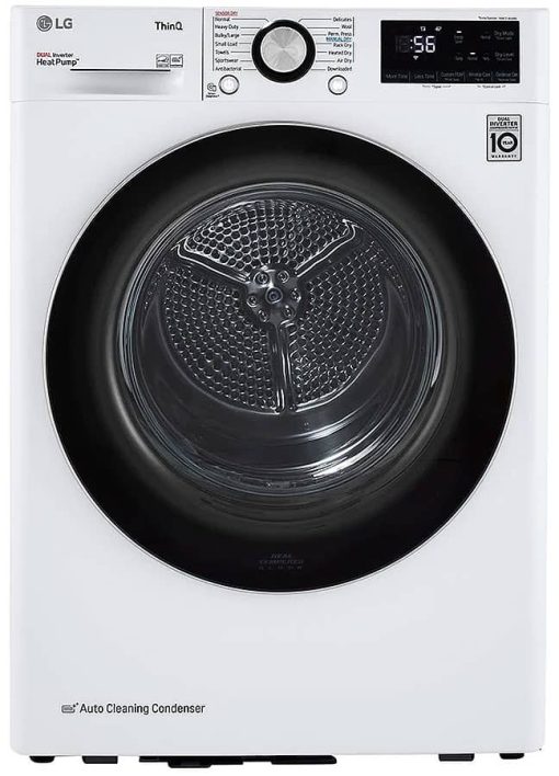 LG 4.2 Cu. Ft. White Smart Wi-Fi Enabled Compact Front Load Electric Dryer With Dual Inverter HeatPump Technology