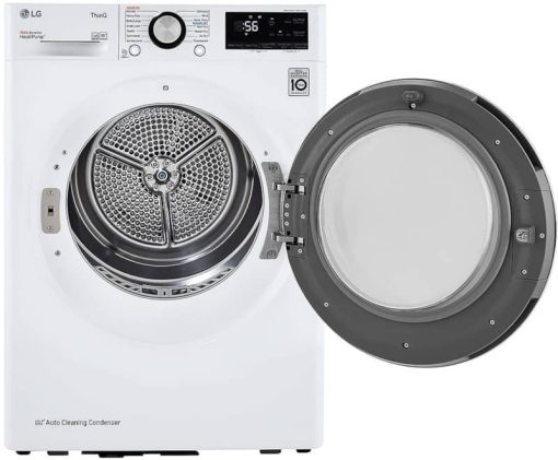 LG 4.2 Cu. Ft. White Smart Wi-Fi Enabled Compact Front Load Electric Dryer With Dual Inverter HeatPump Technology - Image 2