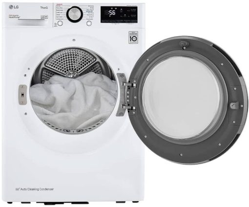 LG 4.2 Cu. Ft. White Smart Wi-Fi Enabled Compact Front Load Electric Dryer With Dual Inverter HeatPump Technology - Image 3