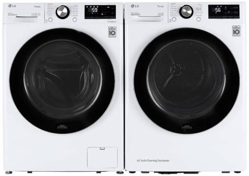 LG 4.2 Cu. Ft. White Smart Wi-Fi Enabled Compact Front Load Electric Dryer With Dual Inverter HeatPump Technology - Image 8
