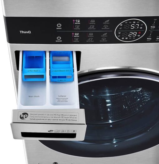 LG Studio 27" Noble Steel WashTower With Center Control Ultra Large Capacity 5 Cu. Ft. Washer And 7.4 Cu. Ft. Gas Dryer Combo - Image 14