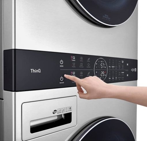 LG Studio 27" Noble Steel WashTower With Center Control Ultra Large Capacity 5 Cu. Ft. Washer And 7.4 Cu. Ft. Gas Dryer Combo - Image 10