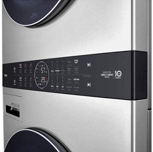 LG Studio 27" Noble Steel WashTower With Center Control Ultra Large Capacity 5 Cu. Ft. Washer And 7.4 Cu. Ft. Gas Dryer Combo - Image 9