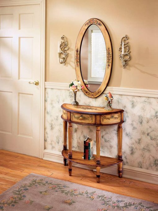 Butler Specialty Company Mozart Light Hand Painted Demilune Console Table - Image 3