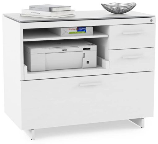 BDI Centro 6417 Satin White File Multifunction Cabinet - Image 2