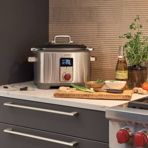 Wolf Gourmet 7 Qt. Stainless Steel Red Knob Multi-Function Cooker - Image 2