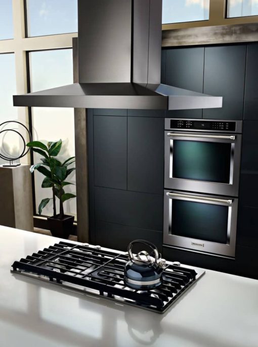 KitchenAid 36" Black Stainless Steel Island-Mount Canopy Hood - Image 3