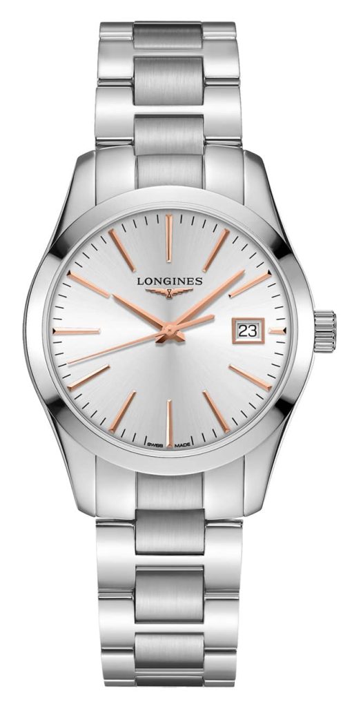 Longines Conquest Classic Stainless Steel Bracelet Watch, Sunray Silver Dial, 34mm