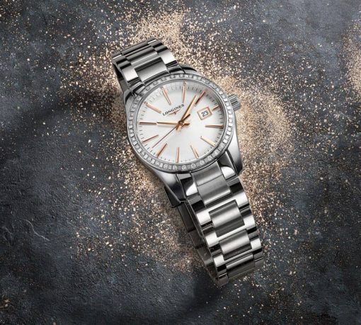 Longines Conquest Classic Stainless Steel Bracelet Watch, Sunray Silver Dial, 34mm - Image 2