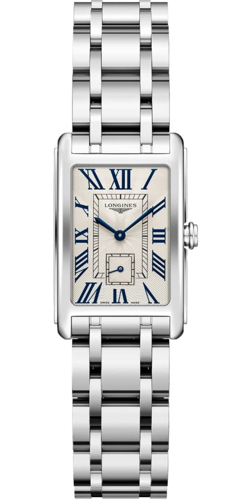 Longines DolceVita Stainless Steel Watch, Silver Flinique Dial, 20.8 x 32 mm