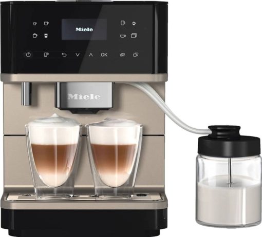 Miele CM 6360 MilkPerfection Obsidian Black/Clean Steel Metallic Countertop Coffee Machine