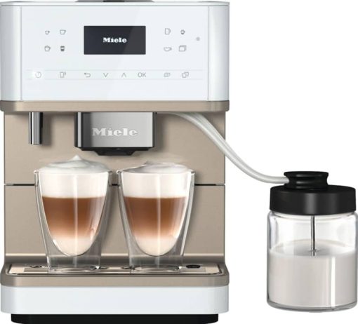 Miele CM 6360 MilkPerfection Lotus White/Clean Steel Metallic Countertop Coffee Machine