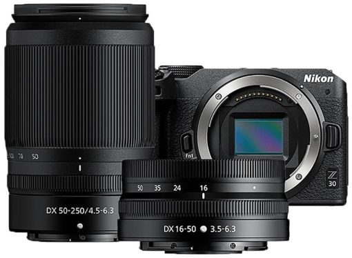 Nikon Z 30 Black Mirrorless Digital Camera With 16-50mm And 50-250mm Lenses