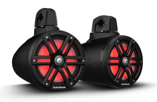 Rockford Fosgate M2 8" Color Optix Black Marine 2-Way Wake Tower Speakers (Pair)
