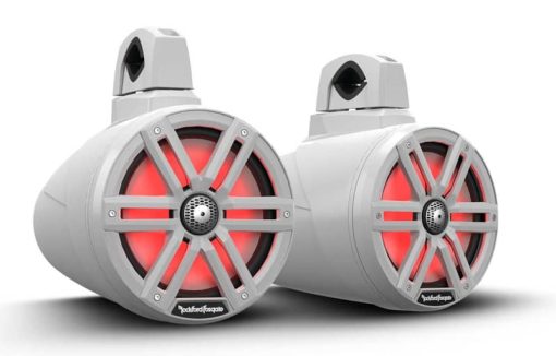 Rockford Fosgate M2 8" Color Optix White Marine 2-Way Wake Tower Speakers (Pair)