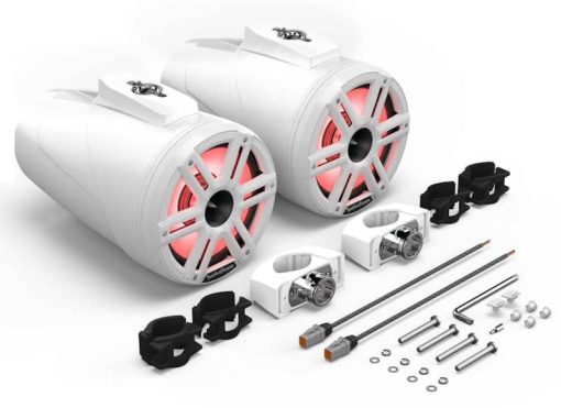 Rockford Fosgate M2 8" Color Optix White Marine 2-Way Horn Wake Tower Speakers (Pair) - Image 7