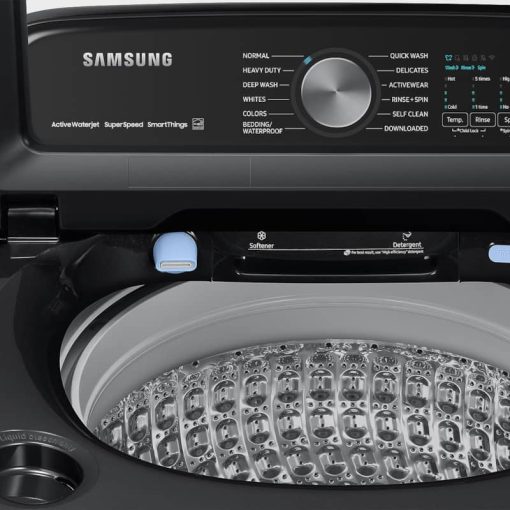 Samsung 5.1 Cu. Ft. Brushed Black Smart Top Load Washer With ActiveWave Agitator And Super Speed Wash - Image 9