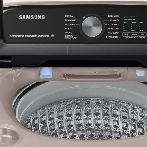 Samsung 5.2 Cu. Ft. Champagne Large Capacity Smart Top Load Washer With Super Speed Wash - Image 8