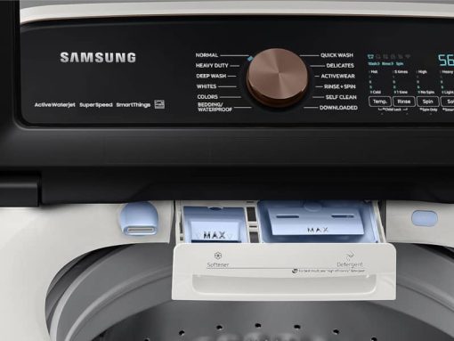 Samsung 5.5 Cu. Ft. Ivory Extra-Large Capacity Smart Top Load Washer With Super Speed Wash - Image 9