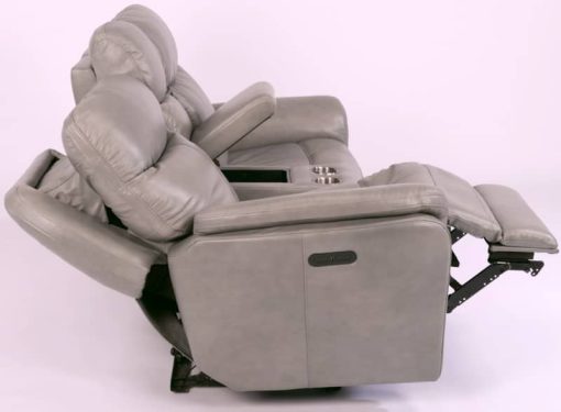 Flexsteel Zoey Leather Power Reclining Loveseat With Console & Power Headrests - Image 5