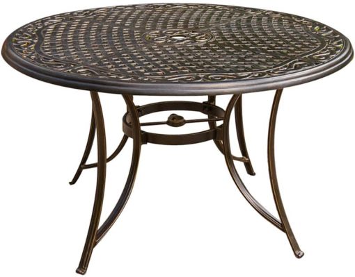 Hanover Traditions 5-Piece Dining Patio Set In Blue With 48" Cast-Top Table - Image 2