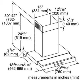Thermador Masterpiece Series 30" Stainless Steel Chimney Wall Drawer Hood - Image 4