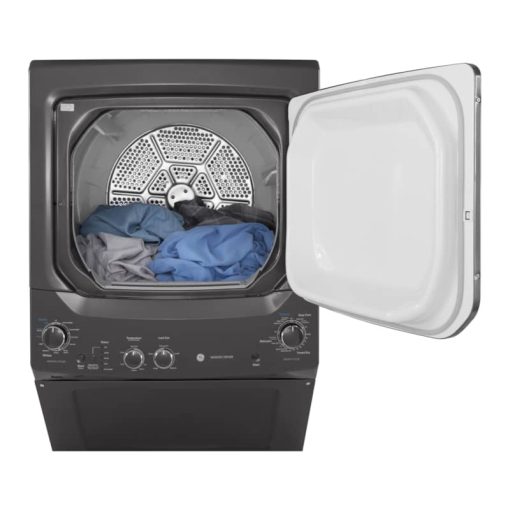 GE Unitized Spacemaker 27" Diamond Grey Stack Washer With Gas Dryer - Image 3