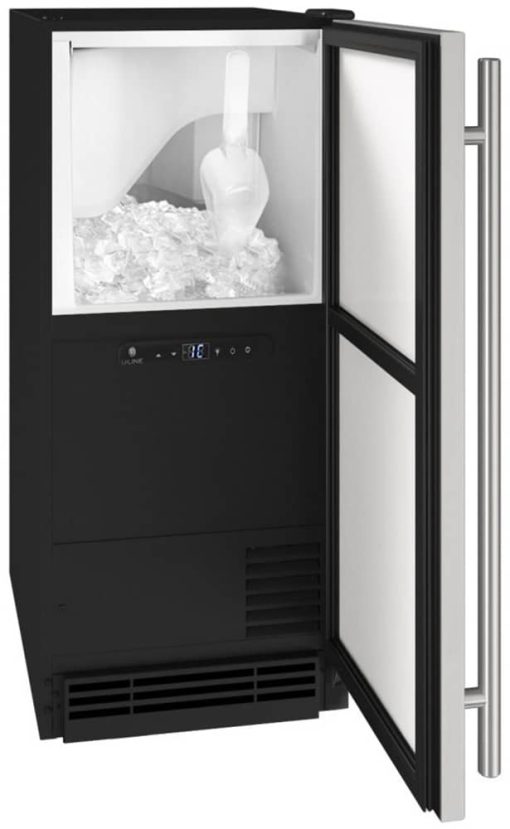 U-Line 1 Class 15" White Solid Clear Ice Machine With Factory-Installed Drain Pump - Image 2
